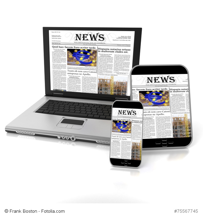 News auf Tablet, Smartphone und Laptop