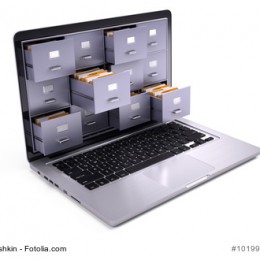 Langzeitarchivierung: Laptop mit Schubladen