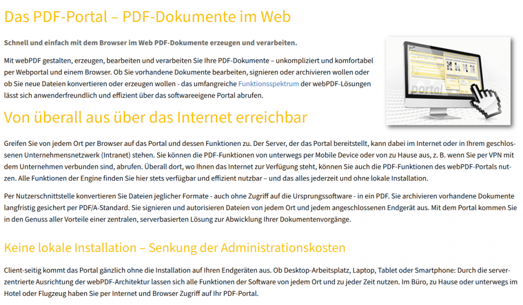 Neuerungen Webportal